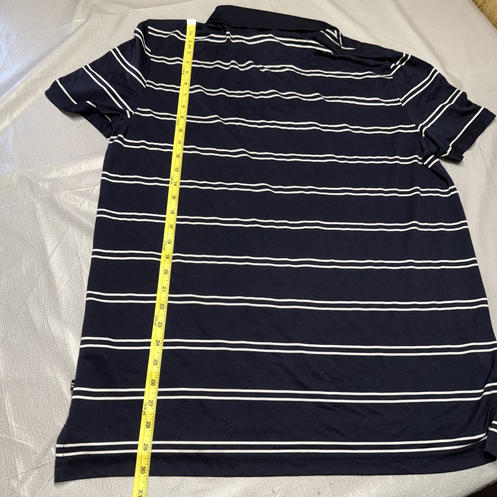 Nautica Mens XL Navy Striped Polo Shirt Tech Pique - Picture 6 of 9